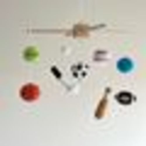 Sports baby mobile, crochet sport baby nursery, sports baby theme, baby shower gift