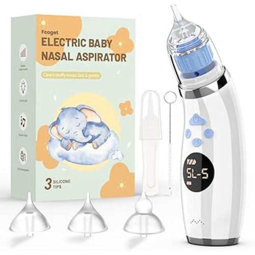 Nasal Aspirator for Baby,Handheld Nostril Cleaner, Babies Electric Nose Sucker with 5 Levels Suction, Soothing Colorful Lights & Music, 3 Soft Silicone Tips