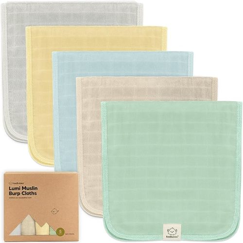 5-Pack Muslin Burp Cloths for Baby Boys, Girls - Baby Burp Cloths Neutral, Soft and Absorbent Burp Clothes, Burping Cloths for Babies, Burp Rags, Baby Girl & Boy Burp Cloth, Baby Essentials (Mirage)