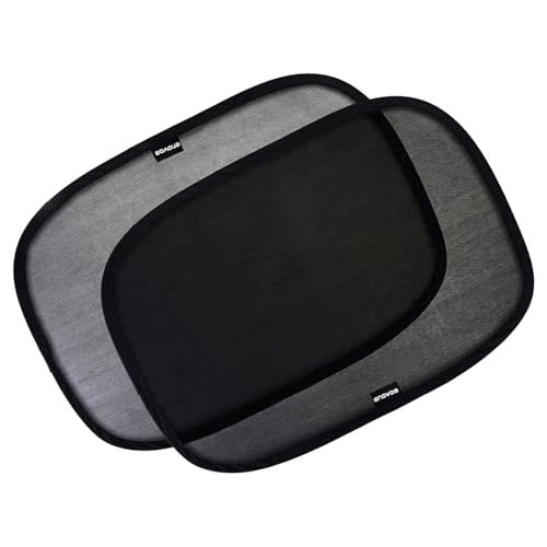 Enovoe Car Window Shades for Baby (2 Pack) - 21x14 Inches Sun Shade Blocker, Cling - Glare Shield and UV Rays Protection for Your Child - Side Windows Screens for SUV- Mesh Window Shades for car Baby