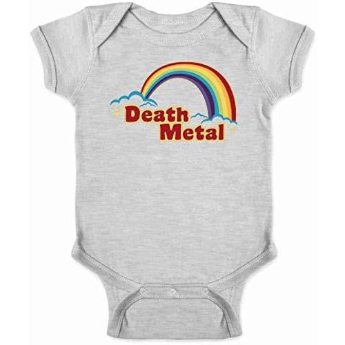 Pop Threads Death Metal Retro Rainbow 70s 80s Sarcastic Infant Baby Boy Girl Bodysuit