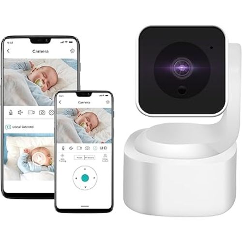 1080P Indoor Security Camera, 360° Cameras for Home Security Indoor with Motion Detection, Pet Cam with Phone App, Baby Monitor-Night Vision