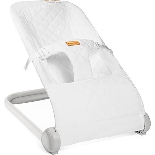 Baby Bouncer Seat, Breathable Fabric Infant Bouncer, Portable Bouncer Seat for Babies 0-6 Months, Infant Sleeper Bouncy Seat for Baby Boys and Girls