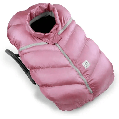 7AM Enfant Car Seat Covers - Cocoon Baby Cover for Boys & Girls, Rain & Snow Repellent, Breathable Windproof, Center Zipper, Universal Fit for Infant Car Seat (0-12M) (Metallic Lilac)