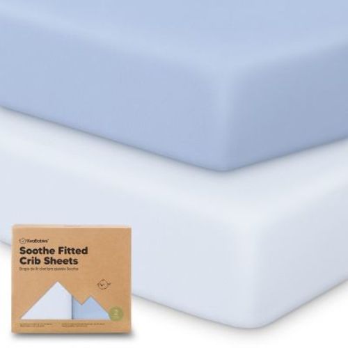 KeaBabies 2pk Soothe Fitted Crib Sheets Neutral, Organic Baby Crib Sheets, Fits Standard Nursery Baby Mattress