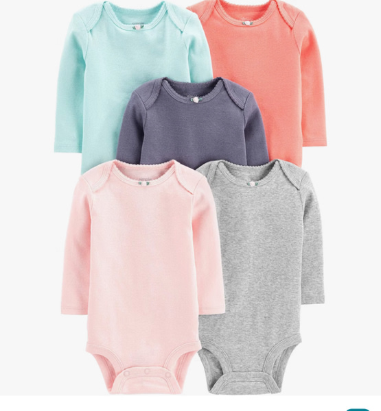 Simple Joys by Carter's Baby Girls 5-pack Long-sleeve Bodysuit