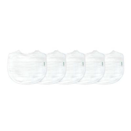 green sprouts Organic Cotton Muslin Bibs 5pk - White