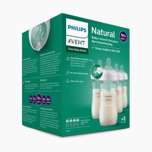 Glass Natural Baby Bottle with Natural Response Nipple - 8 Oz