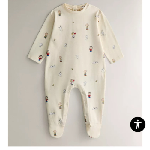 PEANUTS™ CHILDREN’S FOOTED ROMPER - Light lime green | ZARA United States
