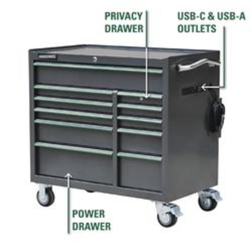 Masterforce® 41"W x 24"D Gunmetal 11-Drawer Tool Cabinet
