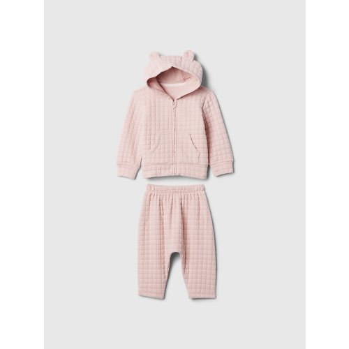 Baby Quilted Outfit Set in primitive pink, size: 0-3 M