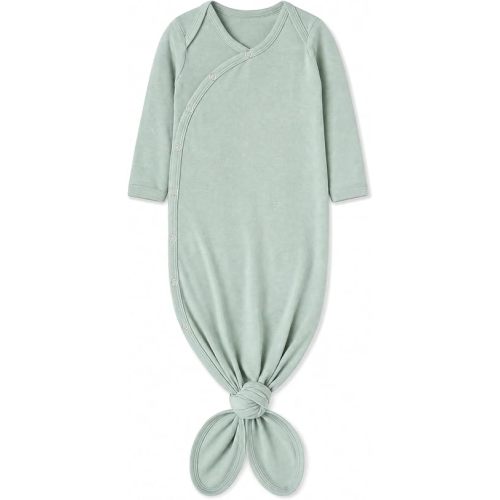 Copper Pearl Baby Gown - Knotted Newborn Sleepers for Baby Boy and Girl, Soft Stretchy Long Sleeve Infant Gowns with Bottom Tie and Hand Mittens, Perfect Hospital Coming Home Outfit (Briar)