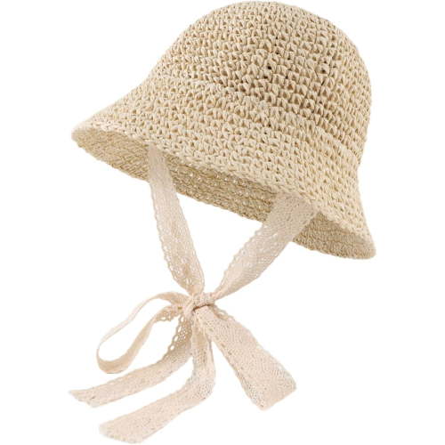 Baby Girl Straw Hat Outdoor Baby Sun Protection Hats Summer Bowknot Beach Cap for Infant Toddler Girls