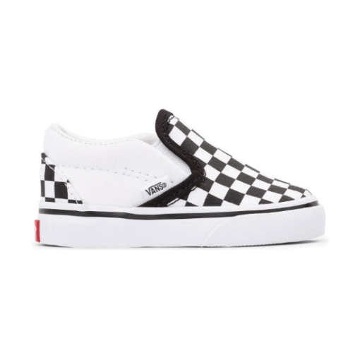 Vans Slip-On Checkerboard Skate Shoe - Baby / Toddler - Black / White | Journeys