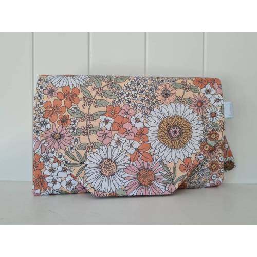 Retro Floral Nappy change mat clutch with Wipes pocket - Nappy - Nappy Clutch  - Diaper clutch - Nappy wallet - Change *MADE TO ORDER*