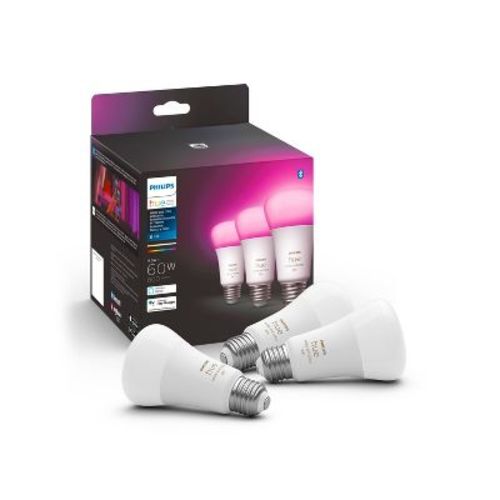 Philips 3pk Hue A19 LED Light Bulbs: Color Changing, Dimmable, 800 Lumens, Energy Star Certified, 22-Year Life