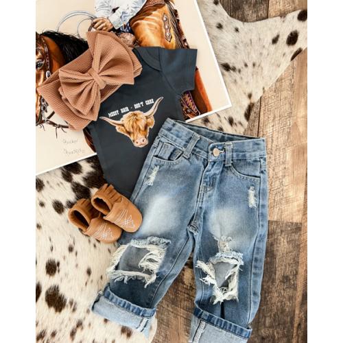 Western Denim Distressed Jeans(Kid)