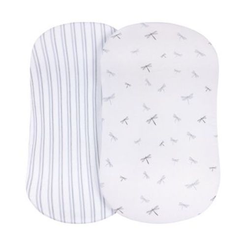 Ely's & Co. Baby Fitted Bassinet Sheet 100% Combed Jersey Cotton for Baby Boy 2 Pack