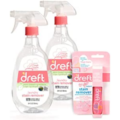 Amazon.com: Stain Remover for Baby Clothes by Dreft, 24oz Pack of 2 Laundry Stain Remover Spray + Dreft To Go Instant Stain Remover Pen, Hypoallergenic, Great for Cloth Diapers : Health & Household
