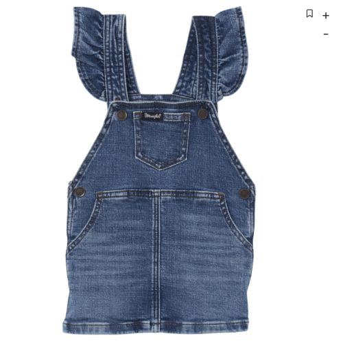 Wrangler Infant Girls' Phoebe Dark Wash Denim Skirtall | Boot Barn