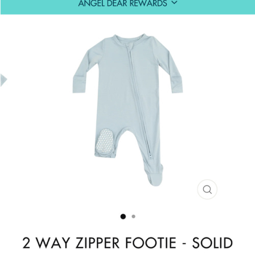 2 Way Zipper Footie - Solid Cloud Blue