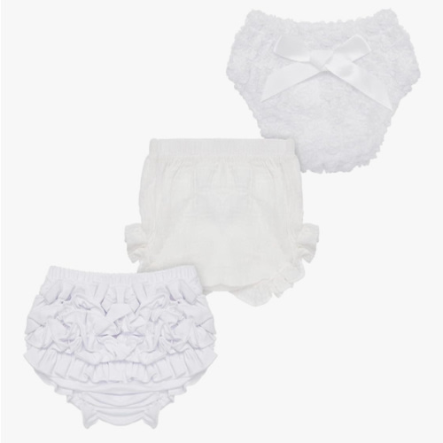 Eurzom 3 Pcs Baby Bloomers Newborn Diaper Cover Cute Cotton Newborn Bloomers for Baby Girls Shorts,Briefs, Panties for Toddler Girl Multicolor