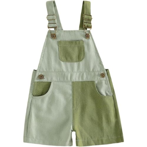 Fernvia Toddler Kids Baby Girl Boy Contrast Color Overalls Shorts Clothes 2T 3T 4T Adjustble Shoulder Strap Jumpsuit Workwear