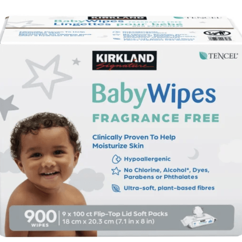 Kirkland Signature Baby Wipes, Fragrance Free, 9 Packs of 100