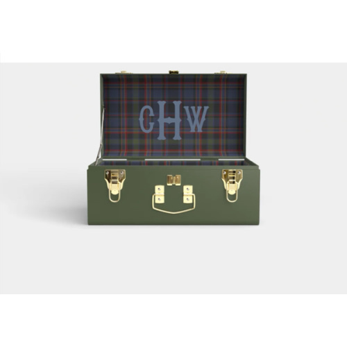 Mini Trunk - Green - PK Plaid / Embroidery