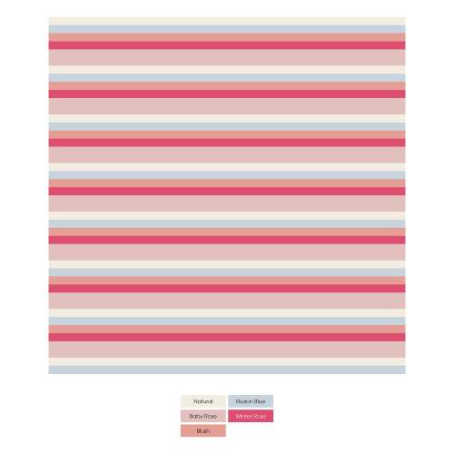 Print Footie with 2 Way Zipper in Baby Rose Stripe