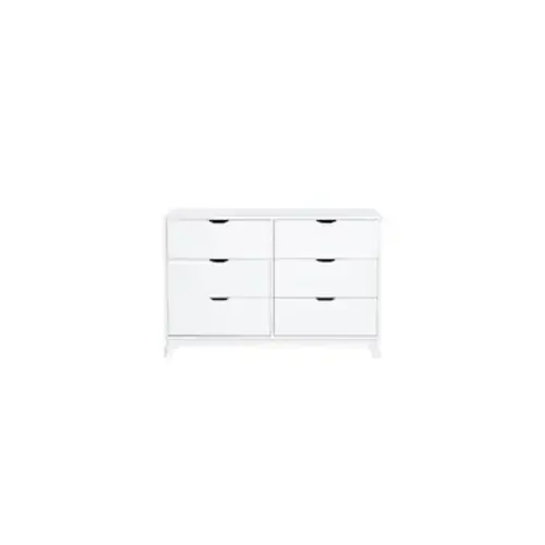 Phoebe White 6 Drawer Solid Wood Dresser
