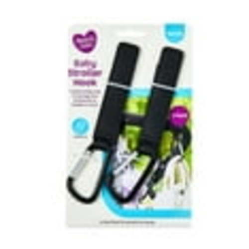 Parent's Choice Universal Stroller Hooks Organizer Clips For Hanging Bags 2Pack Black