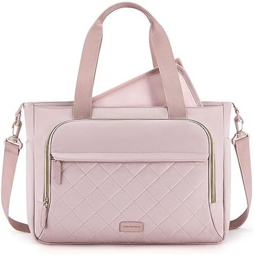 mommore Diaper Bag Tote with Changing Pad, Dry And Wet Compartment Large Capacity Baby Bag Crossbody Travel Maternity Bag