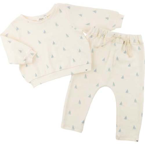 Mini Sailboats Brooklyn Boxy Jogger Set, Milk - Oh Baby! | Maisonette