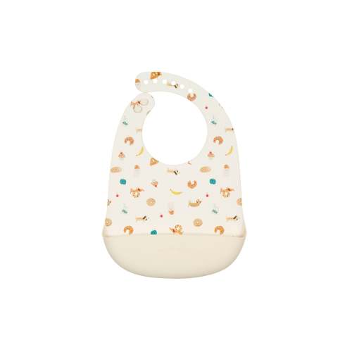 Silicone Bib Printed - French Breakfast