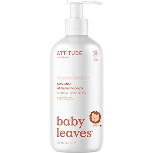 ATTITUDE Baby Lotion, EWG Verified Moisturizer, Dermatologically Tested Moisturizing Cream, Vegan and Cruelty-Free, Pear Nectar, 16 Fl Oz