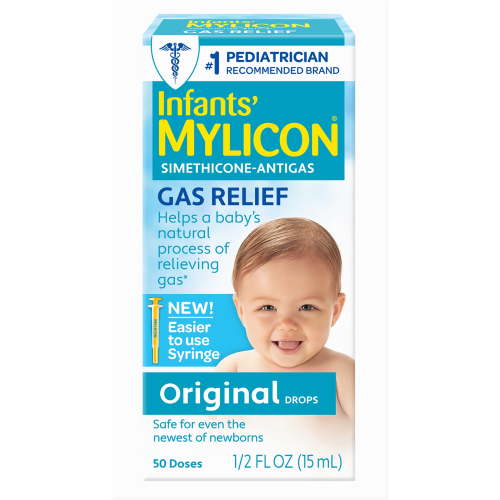 Mylicon Infants' Gas Relief Drops, Alcohol Free, Simethicone, for Infant Gas and Discomfort, with Syringe, 0.5 fl oz