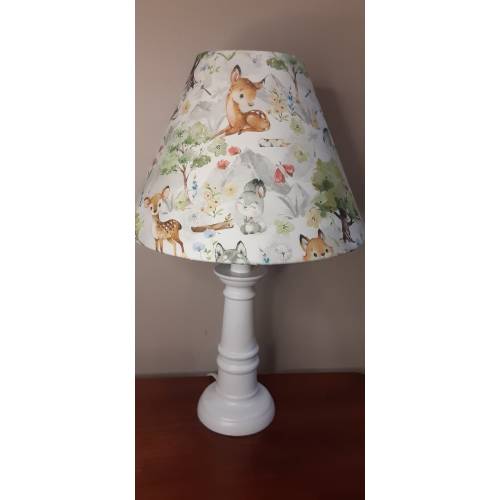 Woodland forest Nursery lamp, deer bunny Fox Hedgehog beaver accent lamp, boy girl nursery/bedroom lamp, Mountain theme baby lamp, baby gift