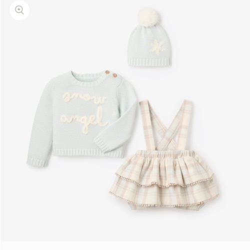 Snow Angel Sweater Skirt Set & Pom Hat