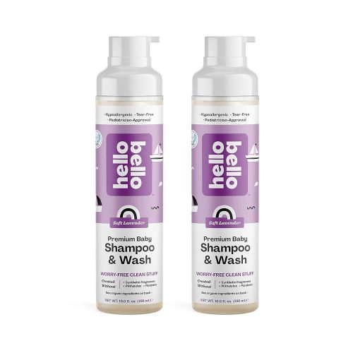 Hello Bello Extra Gentle Shampoo & Body Wash I Tear Free, Hypoallergenic and Pediatrician Tested Plant Based Formula for Babies and Kids I Lavender Scent I 20 FL Oz (2 Packs of 10oz)