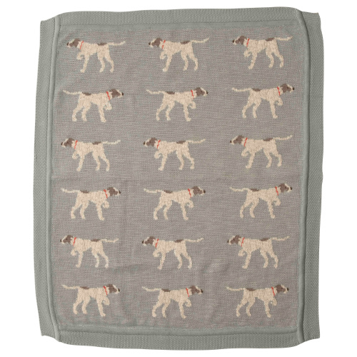 Creative Co-Op 40"L x 32"W Cotton Knit Baby Blanket with Dog