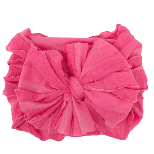 Ruffled Headband- Candy Pink