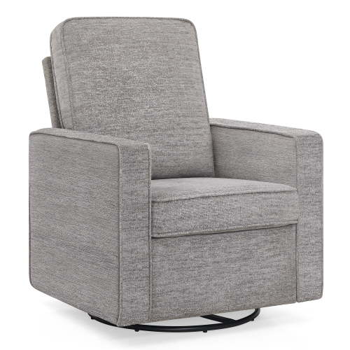 Delta Children Noah Upholstered Swivel Glider with Stain-Resistant Performance Fabric- Greenguard Gold Certified, Frost Grey
