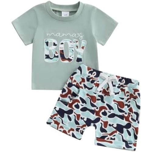 CIYCUIT Toddler Baby Boy Camo Outfit Short Sleeve T-Shirt Shorts Set 2 Piece Summer Clothes