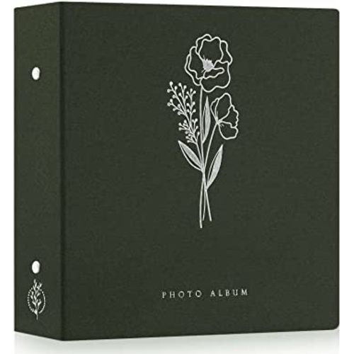 Lanpn Photo Album 4x6 1000 Pockets, Extra Large Capacity Linen Cover Picture Albums Holds 1000 Horizontal and Vertical Photos Green