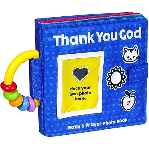 Baby Photo Book, My First Photo Album for Baby, Baby Picture Book, Toddler Photo Album Holds 4x6in Photos, with Grasp Curved Rattle Ring, First Soft Cloth Photo Album Suitable as a Gift for Baby