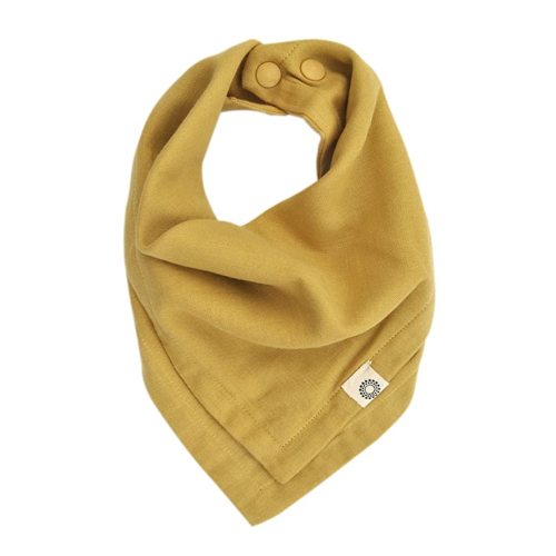 Kishu Baby Indi - Premium GOTS Certified Organic Bandana Scarf Bib (Mustard)