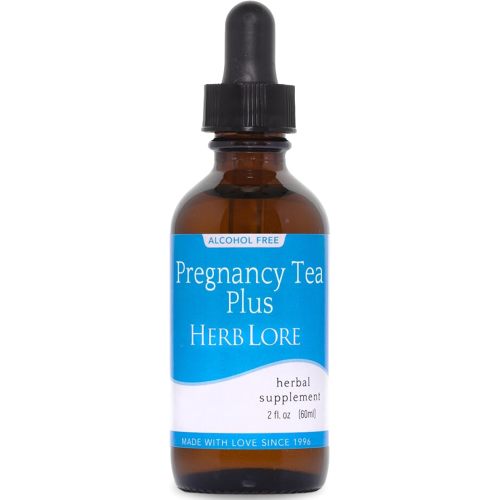 Herb Lore Pregnancy Tea Plus Tincture - Third Trimester Labor Prep Tea for Last 6 Weeks of Pregnancy with Red Raspberry Leaf & Partridge Berry (2 fl oz)