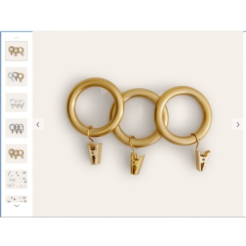 Curtain Clip Rings - Set of 10: Brushed Gold