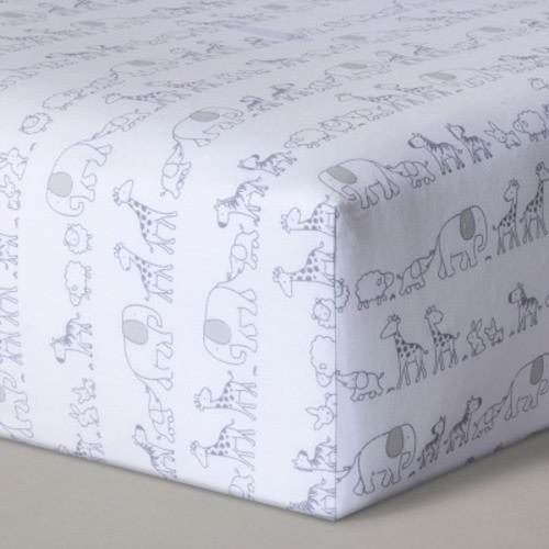 Fitted Crib Sheet Two by Two - Cloud Island™ Gray